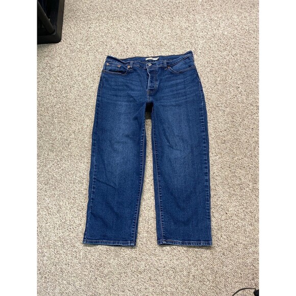 18W Levi's High-Rise Wedgie Straight Crop Button Fly - Picture 2 of 9